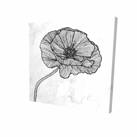 FONDO 32 x 32 in. Bright Poppy Flower-Print on Canvas FO2792630